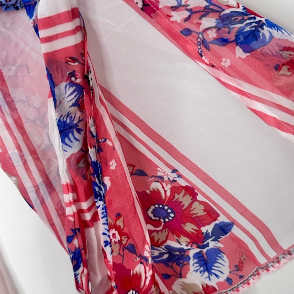 As U Wish A Line Bell sleeve blue/red/white loose fit dress size XL 100% poly - Picture 9 of 13